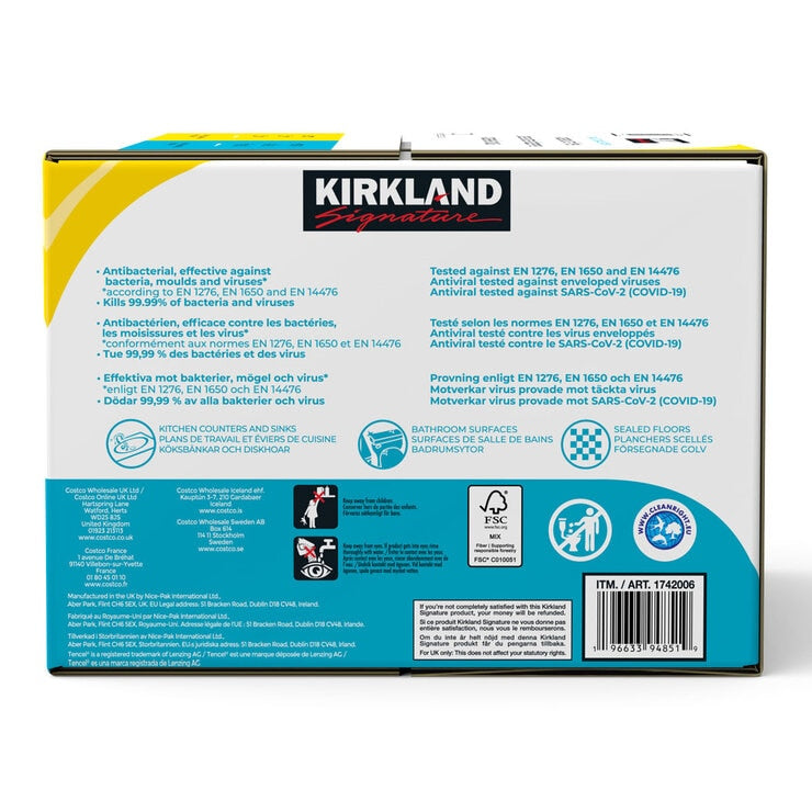 Kirkland Signature antibacterial wipes mixed scents 4x80 pack, UK version