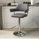 Costco UK Shankar Cortez Dark Grey Faux Leather Gas Lift Bar Stool, 2 Pack- Buy online at McGrocer