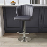 Costco UK Shankar Sigma Grey Brushed Velvet Gas Lift Bar Stool- Buy online at McGrocer