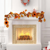 Livingandhome Sunflower Autumn Garland 180cm, UK version