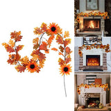 Livingandhome Sunflower Autumn Garland 180cm, UK version