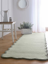 Next Origin Rugs Sage Seagrass Scalloped Elsie Runner Rug, 230cm x 67cm- Buy online at McGrocer