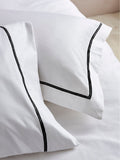 White/Black Collection Luxe 600 Thread Count 100% Cotton Sateen Luxury Duvet Cover And Pillowcase Set