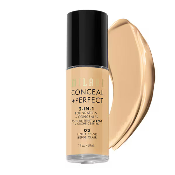 Milani Conceal + Perfect Foundation Light Beige 30ml, imported from the UK