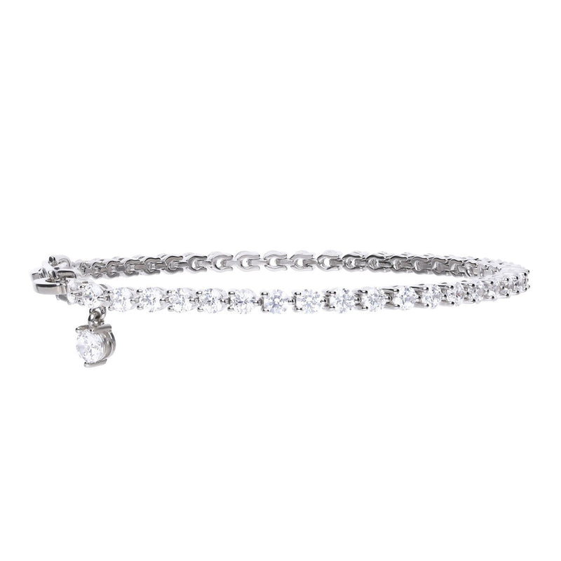 DiamonFire sterling silver cubic zirconia tennis bracelet (British brand)