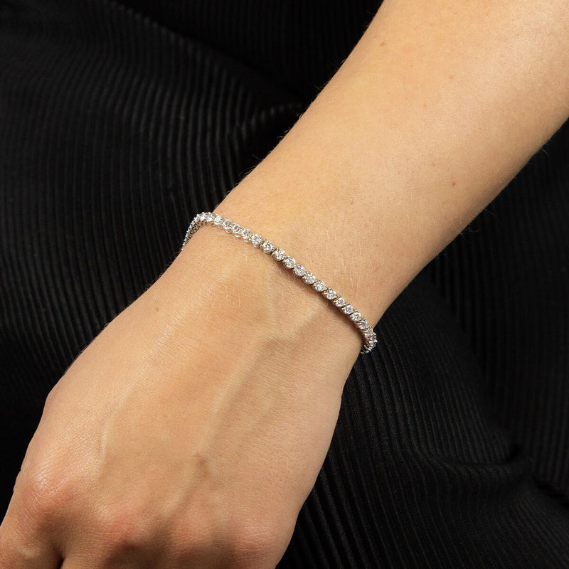 DiamonFire sterling silver cubic zirconia tennis bracelet (British brand)