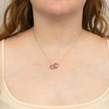 DiamonFire cubic zirconia interlocking rings necklace, imported from the UK