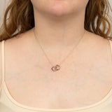 DiamonFire cubic zirconia interlocking rings necklace, imported from the UK