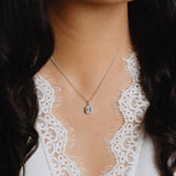 Diamonfire square pave cubic zirconia pendant - British product