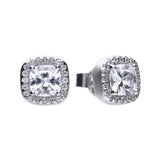 Diamonfire cubic zirconia square pave stud earrings 1.57ct - British product
