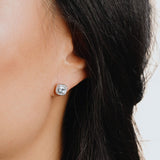 Diamonfire cubic zirconia square pave stud earrings 1.57ct - British product