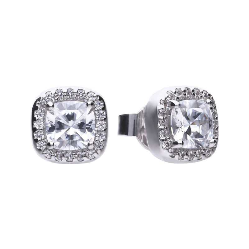 Diamonfire cubic zirconia square pave stud earrings 1.57ct - British product