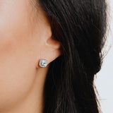 Diamonfire cubic zirconia square pave stud earrings 1.57ct - British product