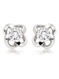Sterling silver cubic zirconia twist stud earrings 5mm (British brand)