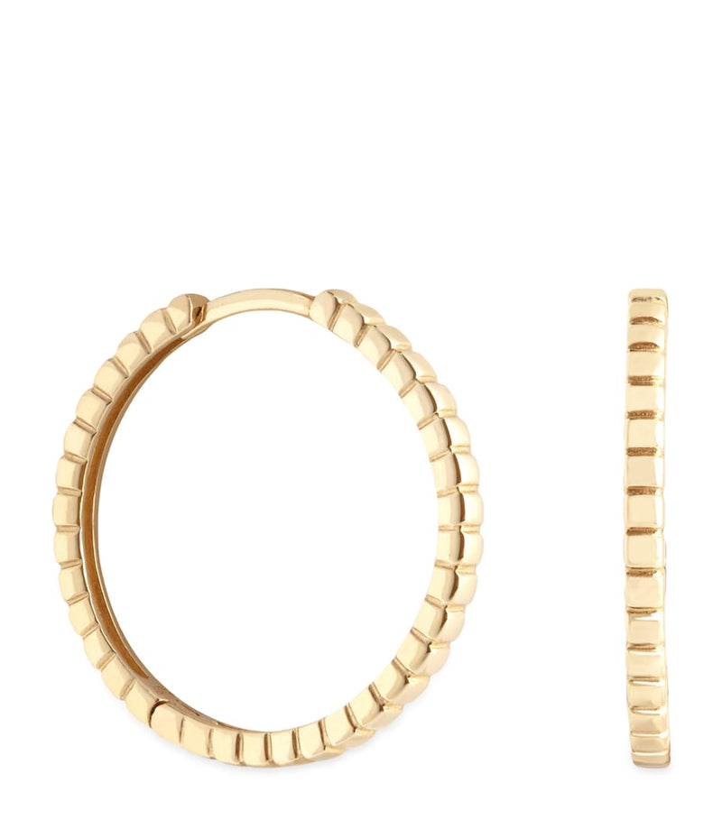 Astrid & Miyu yellow gold ridged hoop earrings (British brand)