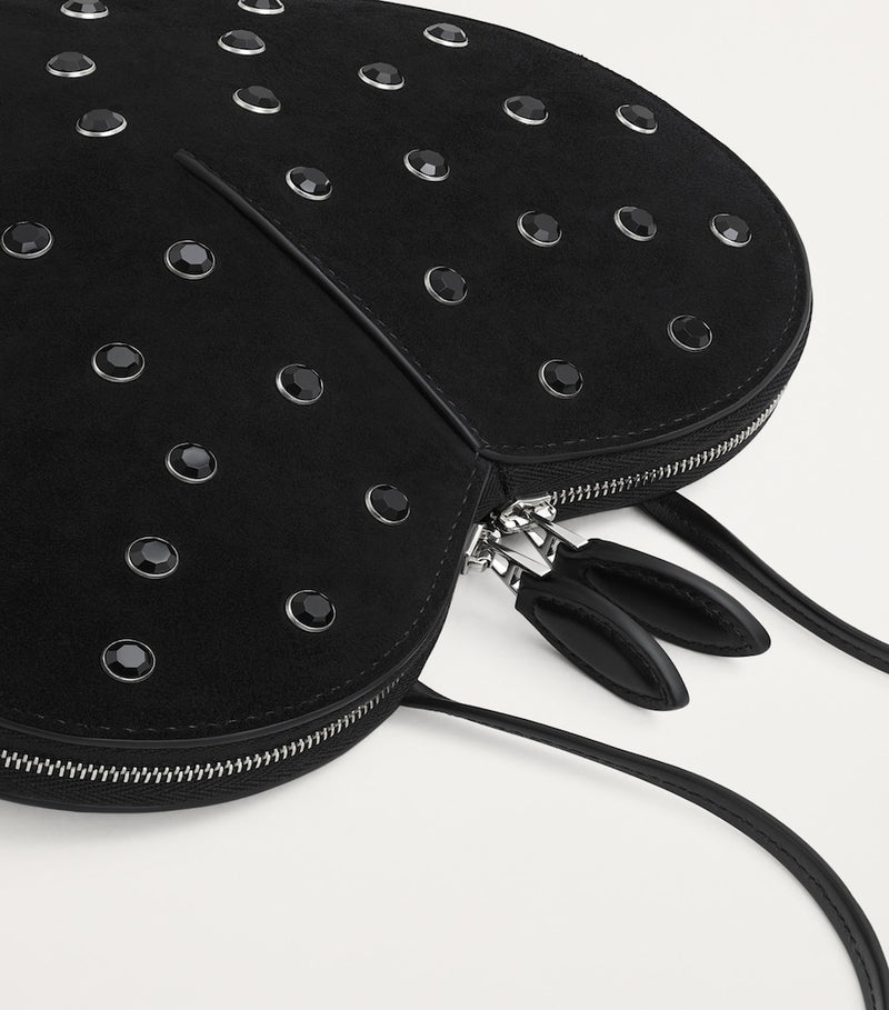 Alaïa suede embellished Le Coeur shoulder bag, imported from the UK