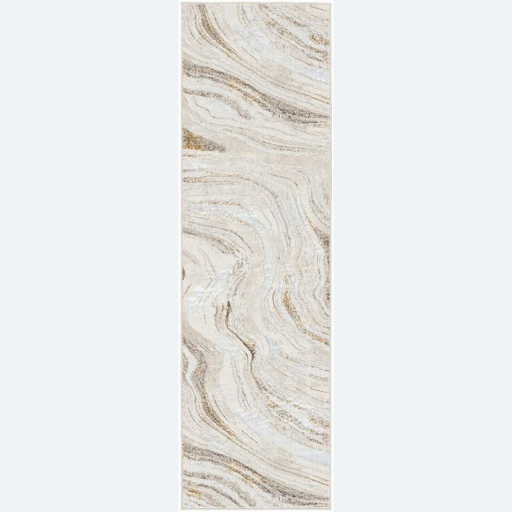 Nourison Glitz Gold Marble Runner rug 69 x 229 cm, UK version