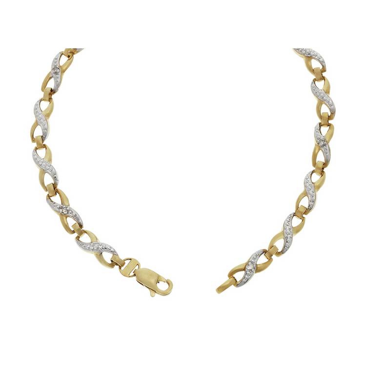 Revere 9ct gold diamond twist bracelet, imported from the UK
