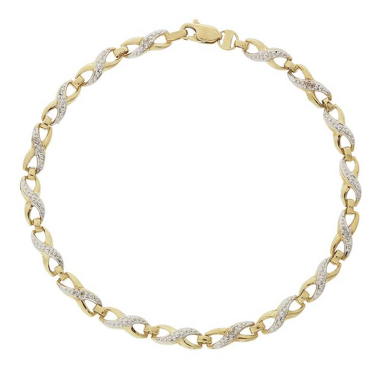 Revere 9ct gold diamond twist bracelet, imported from the UK