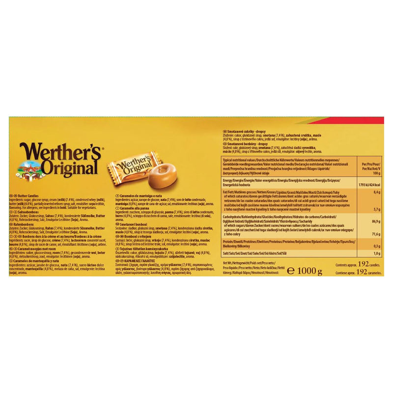 Werther's Original caramel hard candies 1kg (British brand)