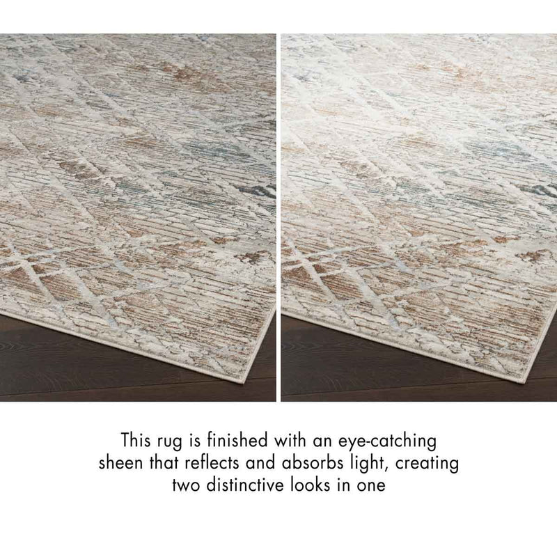Nourison Glitz Grey Abstract Runner rug 69 x 229 cm, UK version