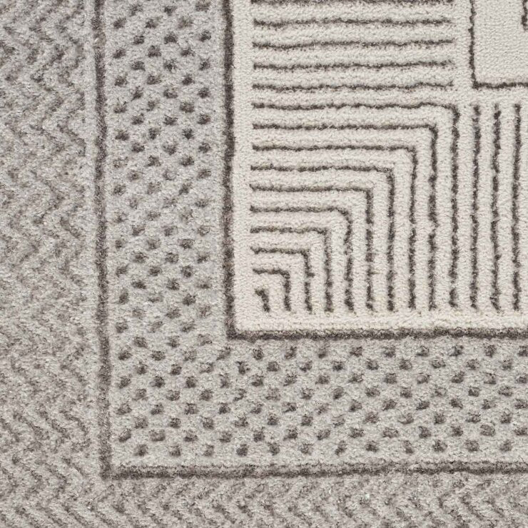 Nourison Glitz Silver Border runner rug 69 x 229 cm, UK version