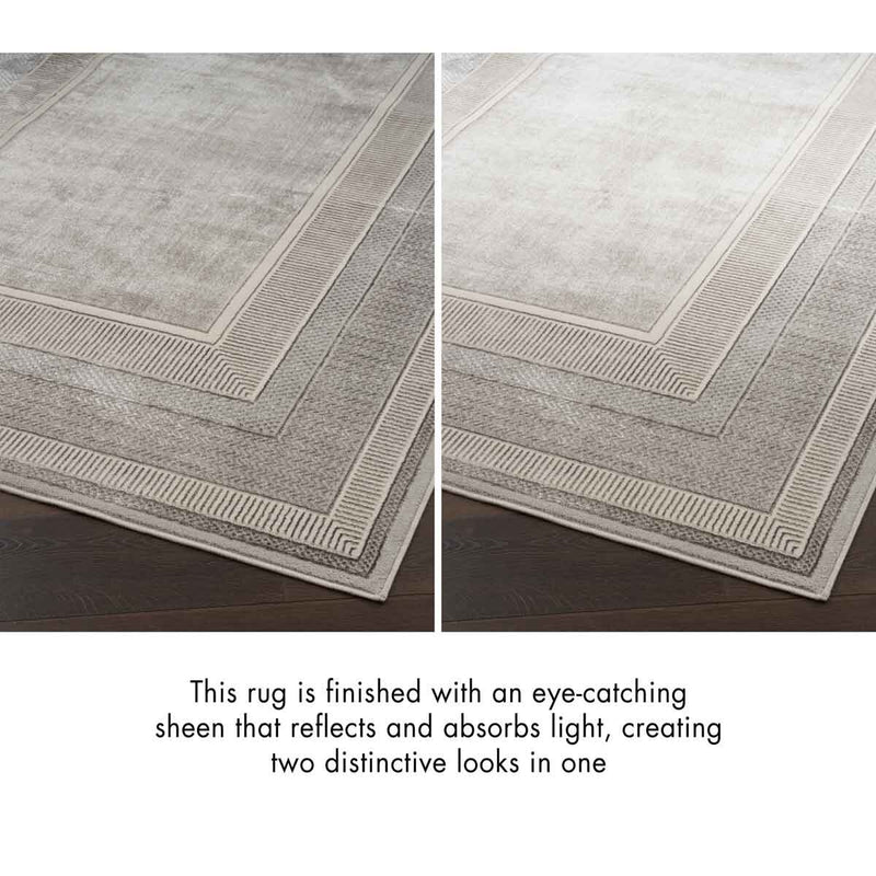 Nourison Glitz Silver Border runner rug 69 x 229 cm, UK version