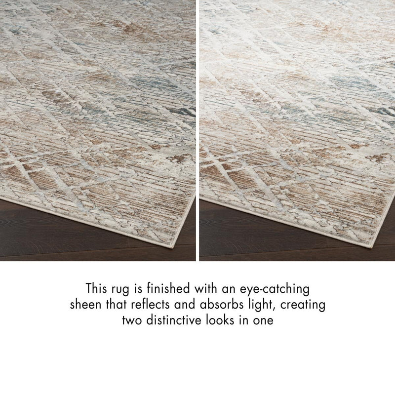 Nourison Grey Abstract Area Rug 160x220 cm, imported from the UK