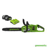 Costco UK Greenworks 48V 36cm Cordless Brushless Chainsaw Bundle with 2 x 24V 4Ah Batteries and Charger- Buy online at McGrocer