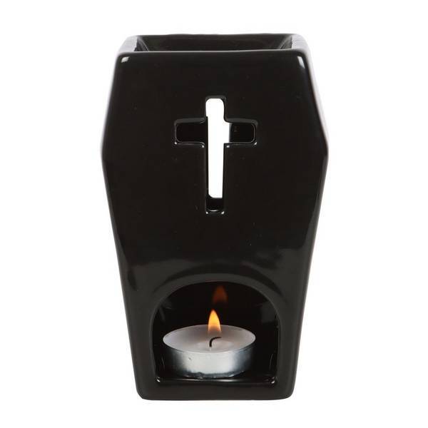 Something Different Coffin Oil Burner Gothic Ceramic 14cm (British brand)