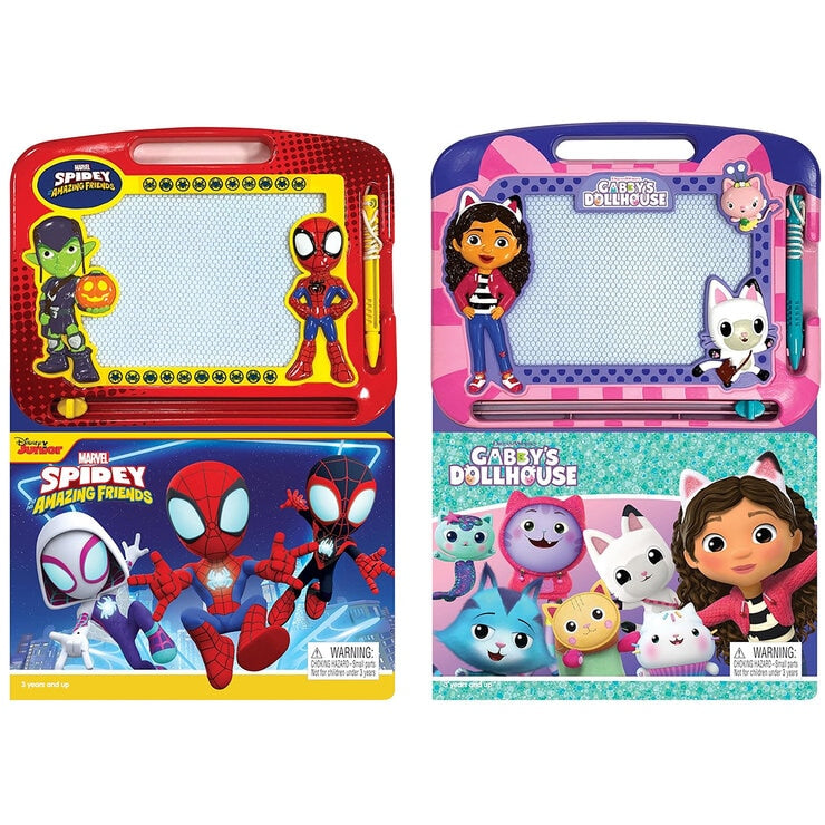 Spidey board book with magnetic drawing pad (British brand)