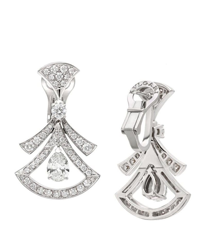 Bvlgari white gold and diamond earrings - British product
