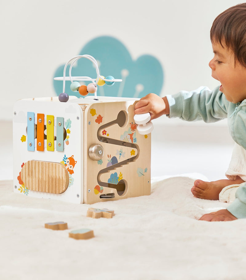 Janod wooden multi-activity cube, imported from the UK