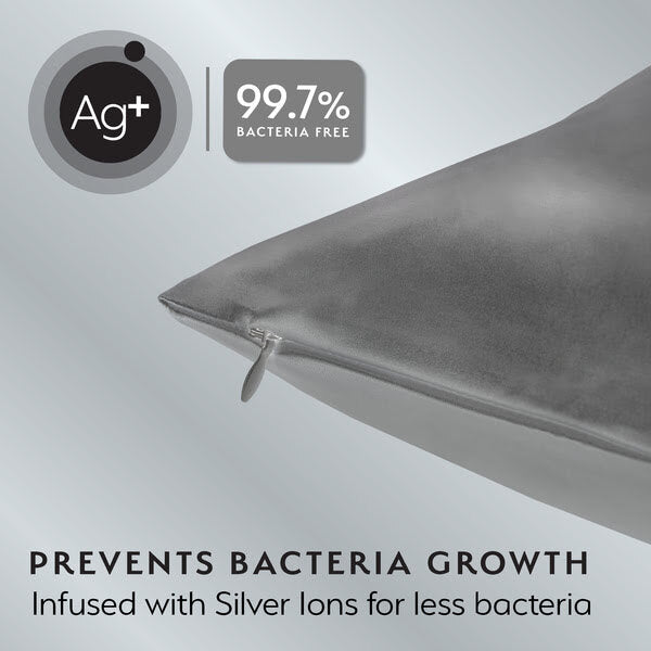Silver Cloud satin pillowcase charcoal 50x75cm (British brand)