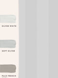 Laura Ashley wallpaper Silver Lille Matt Perlised Stripe 10m, imported from the UK