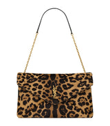 Harrods Saint Laurent Cassandre Envelope Leopard Chain Wallet- Buy online at McGrocer