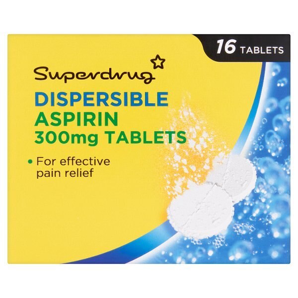 Superdrug Aspirin Dispersable 16 Tablets 300mg GOODS Superdrug