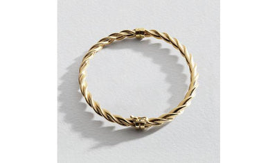 Argos Revere 9ct Yellow Gold Twisted Chain Bangle- Buy online at McGrocer