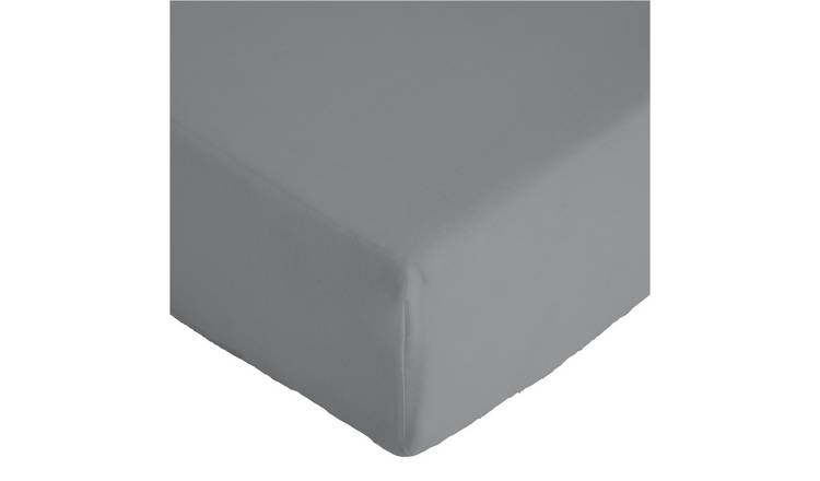 Argos Home plain grey double fitted sheet - British product