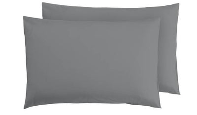 Argos Home Plain Standard Pillowcase Pair Grey L75 W50cm