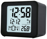 Acctim Cole funkgesteuerter LCD-Display-Wecker Schwarz - Britisches Produkt
