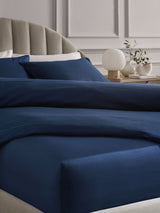 Navy 300 Thread Count Collection Luxe Cotton Extra Deep Fitted Bed Sheet