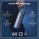 Ion8 Ash Navy water bottle 600ml, UK version