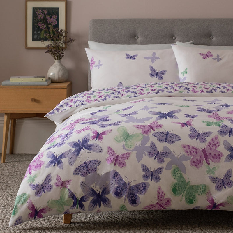Argos Home watercolour butterflies bedding set king size - British product