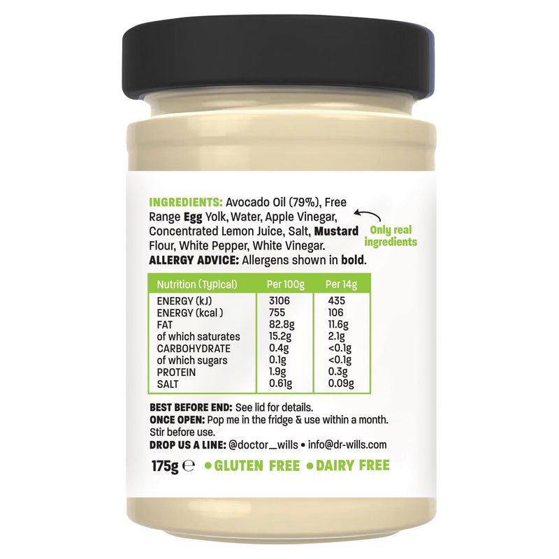 Dr. Will's all natural avocado oil mayonnaise 175g (British brand)
