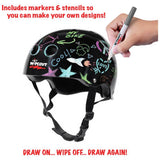 Wipeout dry erase kids bike helmet 52-56cm black (British brand)