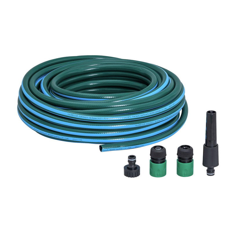 McGregor heavy duty reinforced garden hose set 25m, imported from the UK