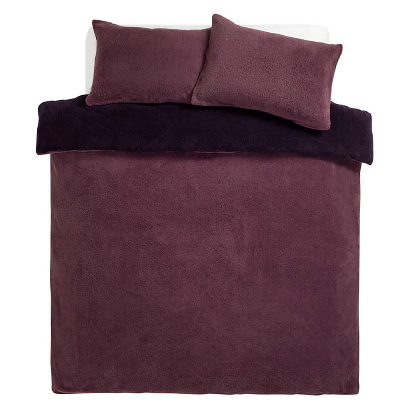 Argos Home Purple Double Sided Fleece Bedding Set - Single - British product