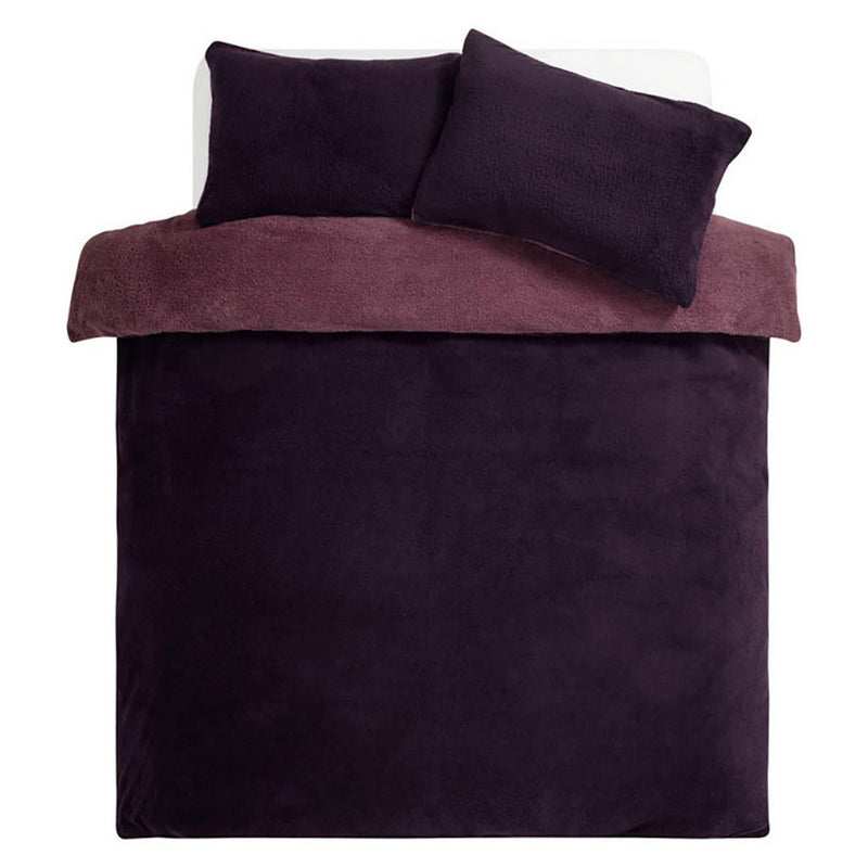 Argos Home double sided fleece purple duvet cover for double bed - British product