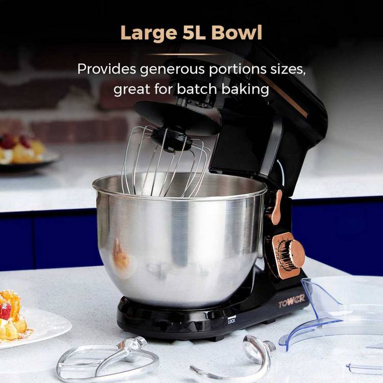 Tower Cavaletto stand mixer black rose gold, imported from the UK